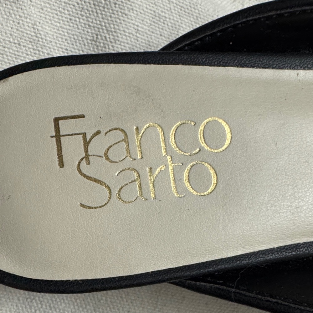 Franco Sarto Black Leather Slip-On Mule - Picture 2 of 4